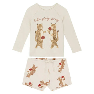 Baby Swimwear New Summer Boys Cartoon Dinosaur Raglan Sleeve Long Sleeve Tops+Swimming Trunks Kids Beach Split Swimsuit H23316 - RYAN AND REMI