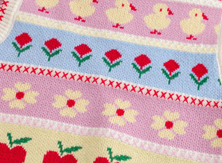 Blossom Striped Pattern Vest - RYAN AND REMI