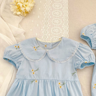 Embroidery Sunflower Romper