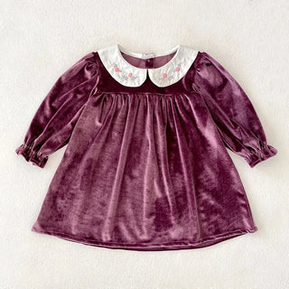 Doll Collar Velvet Dress