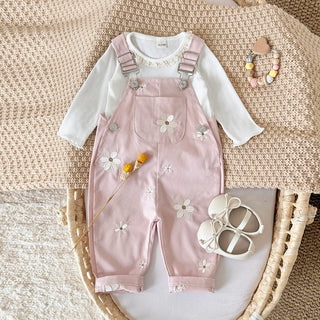Embroidered Floral Dungaree Jumpsuit - RYAN AND REMI