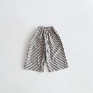 Boys Girls Linen Cotton Stripe Trousers For Children's Clothes Fall Spring Boy Loose Casual Harem Pants Kids Long Pants for 1-6T - RYAN AND REMI