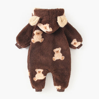 Teddy Bear Fleece Hooded Jumpsuit - RYAN AND REMI