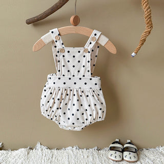 1-18 months baby autumn brown polka dot triangle crawling suit brown long sleeved - RYAN AND REMI