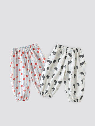 MILANCEL New Summer Kids Casual Pants 1-5T Cartoon Cat Dog Girls Tapered Pants Ventilate Comfortable Children Trousers - RYAN AND REMI