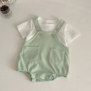 New Baby Clothes  Summer Newborn Boys Girls Rompers Short-Sleeved Harness Infant Clothes Suitable for babies aged 0-18 months - RYAN AND REMI