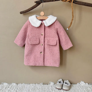 Pink Plush Wool Coat
