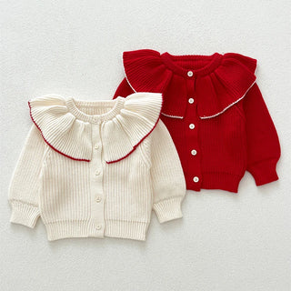 Knitted Flap Collar Cardigan - RYAN AND REMI