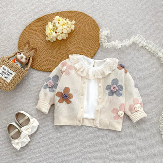 Floral Jacquard Knitted Cardigan - RYAN AND REMI