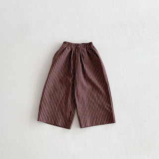 Boys Girls Linen Cotton Stripe Trousers For Children's Clothes Fall Spring Boy Loose Casual Harem Pants Kids Long Pants for 1-6T - RYAN AND REMI