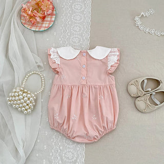 2026 New Summer Infant Baby Girl Bodysuits 0-24M Baby Girl Newborn Clothing Flutter Sleeved Cotton Print Baby Girl Jumpsuit - RYAN AND REMI