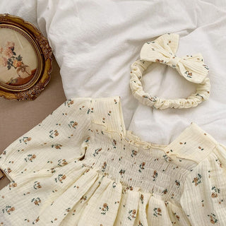Vintage Style Long Sleeve Floral Bodysuit Dress - RYAN AND REMI