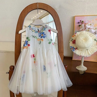 Baby Girl Princess Floral Embroidery Dress Toddler Child Elegant Ruffled Vestido Party Birthday Dress Summer Baby Clothes 1-12Y - RYAN AND REMI