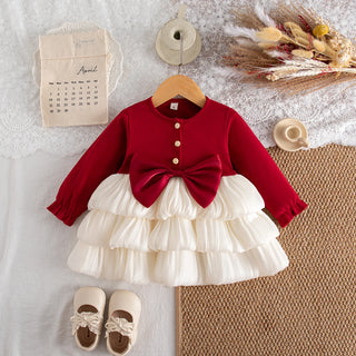 Ruffle Bow Christmas Dress