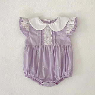 2026 New Summer Infant Baby Girl Bodysuits 0-24M Baby Girl Newborn Clothing Flutter Sleeved Cotton Print Baby Girl Jumpsuit - RYAN AND REMI