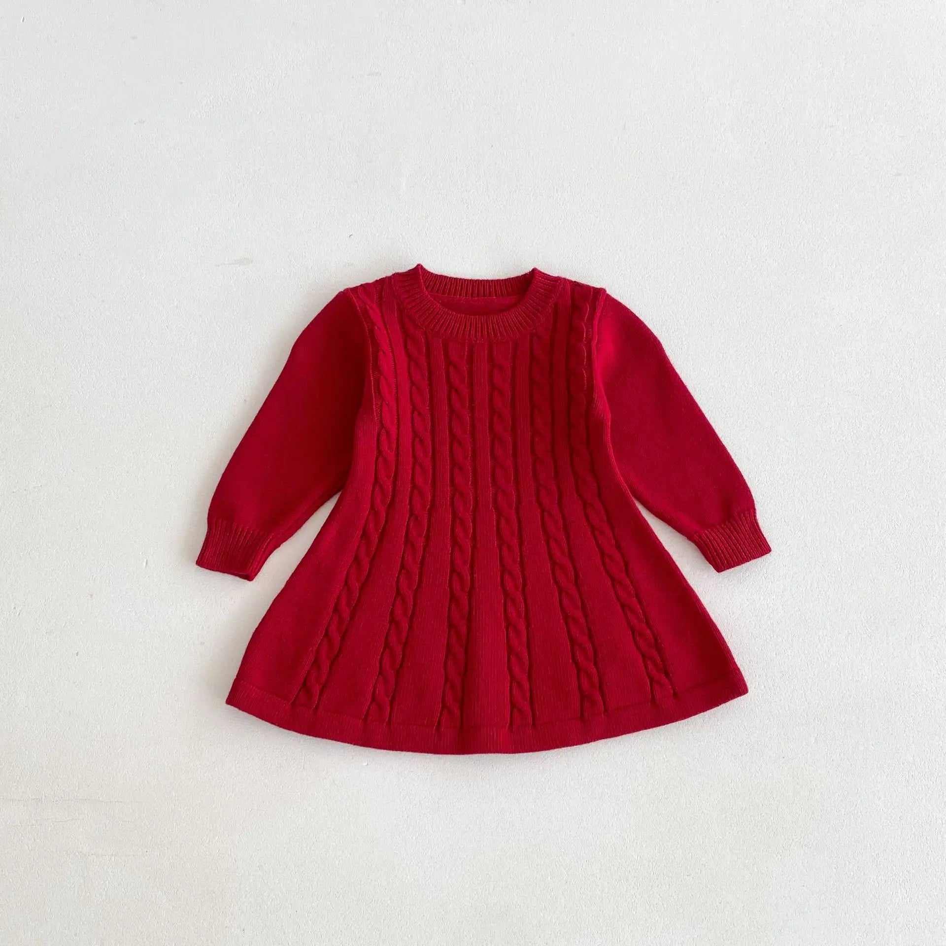 Cozy Fall Knitted Dresses Red / 5T Cozy Fall Knitted Dresses Red / 5T