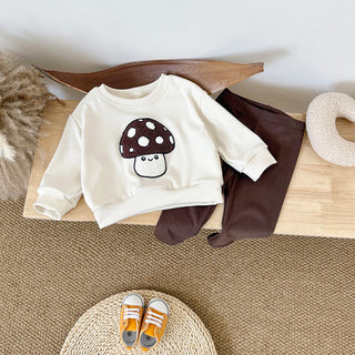 Mushroom Embroidery Pants Set - RYAN AND REMI