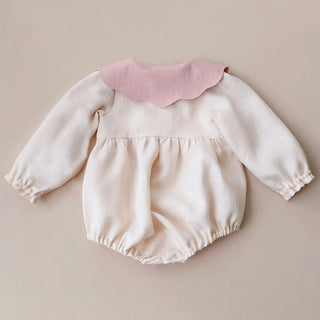 Embroidered Flap Cotton Long Sleeve Romper - RYAN AND REMI