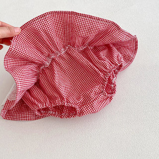Baby Girls Plaid Skirt Shorts Kids Ruffles Lace Embroidery Pettiskirt Toddler Tutu Skirt Infant Bloomers PP Shorts 0-3t - RYAN AND REMI