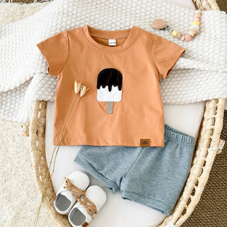 Baby 2Pcs Baby Clothes Ice cream Patchwork Hot Selling Casual T-Shirts+Shorts Boy Girl Infant Sets Toddler Summer Kids Clothes - RYAN AND REMI
