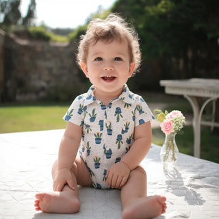Sanlutoz Gentle Baby Boys Summer Short Sleeve Bodysuits Cute Pattern Infants Onesies Clothing - RYAN AND REMI