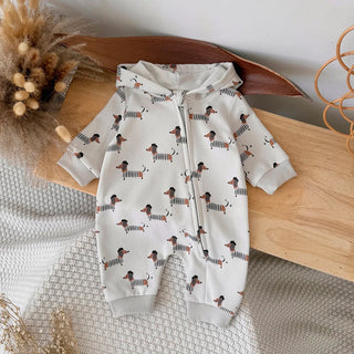 Dog Printed Hooded Jumpsuit - RYAN AND REMI