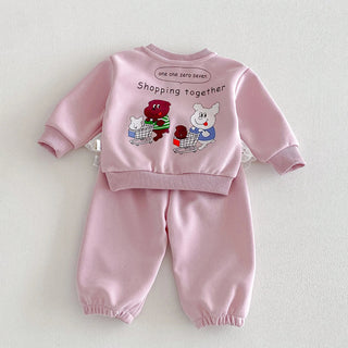 Cartoon Frill Detail Jogger Set