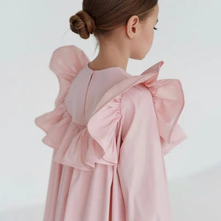 Flying Sleeve Ruffle Dress - RYAN AND REMI