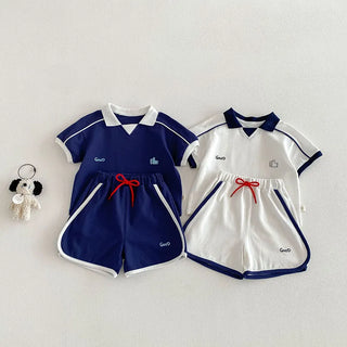 MILANCEL New Summer Kids Polo Shirt 9M-5T Color Blocking Boys Sweatshirt Loose Korean Version Girls T-shirt Children Clothes Top - RYAN AND REMI