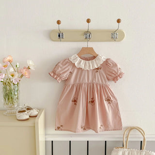 Lace Collar Flower Dress