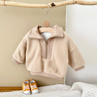 Faux Lamb Wool Zippered Jacket - RYAN AND REMI
