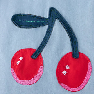 Sleeveless Cherry Blue Dresses - RYAN AND REMI