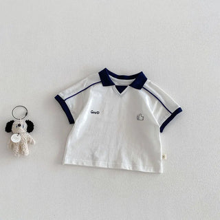 MILANCEL New Summer Kids Polo Shirt 9M-5T Color Blocking Boys Sweatshirt Loose Korean Version Girls T-shirt Children Clothes Top - RYAN AND REMI
