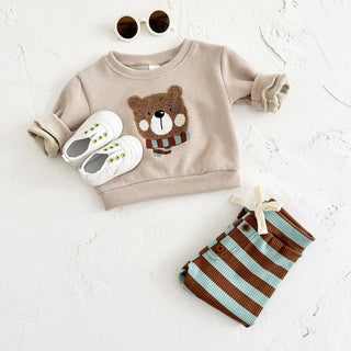 Fuzzy Bear Top Pants Set