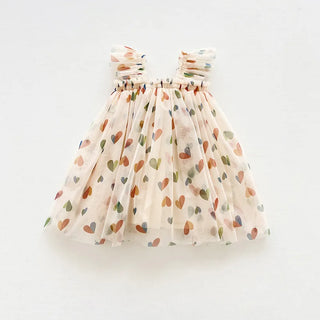 Heart Print Dress Tulle Dress