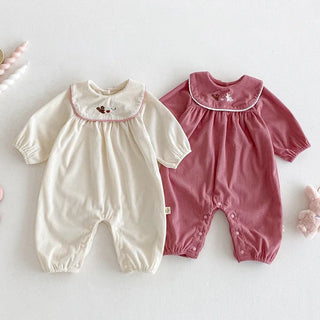 Corduroy Round Collar Jumpsuit