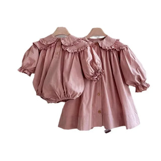 2026 Spring New Children Long Sleeve Casual Dress Cotton Girls Cute Loose Puff Sleeve Dress Toddler Cardigan Dress Kids Clothes - RYAN AND REMI