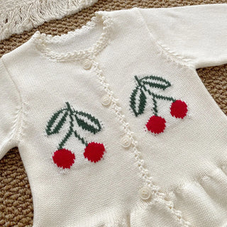 Knitted Cherry Sweater Cardigan