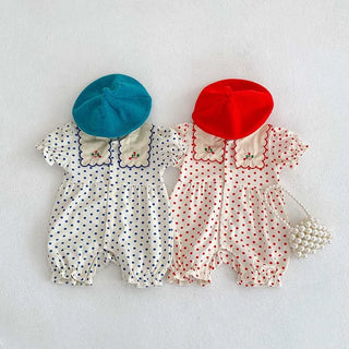 Polka Dot Embroidery Jumpsuit