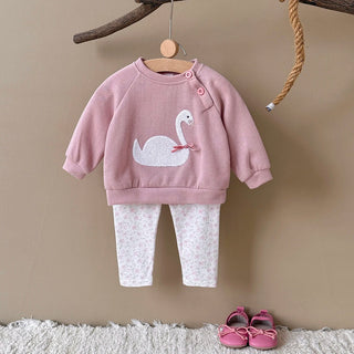 Swan Embroidered Sweater Set - RYAN AND REMI