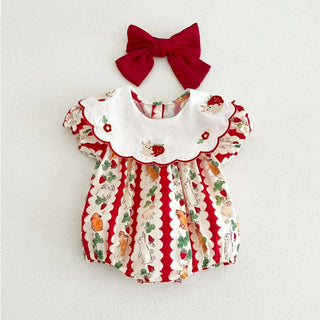 Bunny Rabbit Strawberry Romper