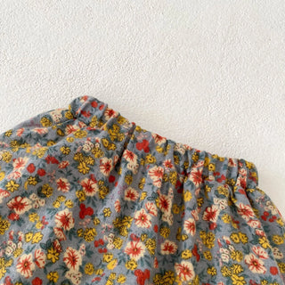 Autumn clothing 0-3 year old baby girl doll collar jacquard top+floral double-layer pants 2-piece set - RYAN AND REMI