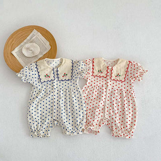 Polka Dot Embroidery Jumpsuit