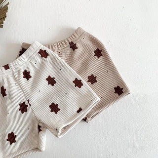 Waffle Bear Vest Shorts Set
