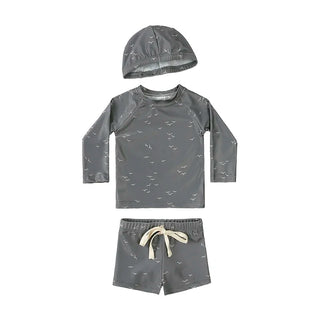 1-7T Summer Kids Boy Swimsuits Vacation Beach Pants Long sleeve Tops with Hat Toddler Sets Fashion Children Surfing Swim Suit - RYAN AND REMI