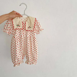 Polka Dot Embroidery Jumpsuit