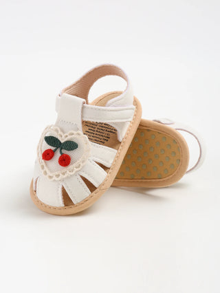 Baby girl sandals summer cherry cloth sole shoes newborn baby shoes first walking shoes - RYAN AND REMI