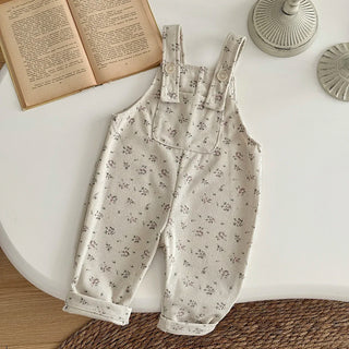 1-3 Years Baby Girl Romper Newborn Infant Sleeveless Floral Print Knit Overalls Corduroy Jumpsuit Baby Costumes - RYAN AND REMI