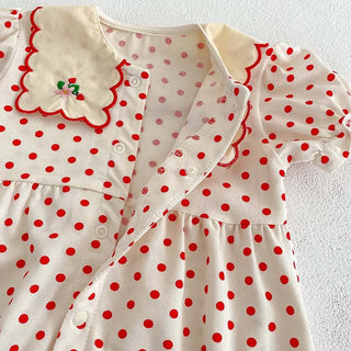 Polka Dot Embroidery Jumpsuit