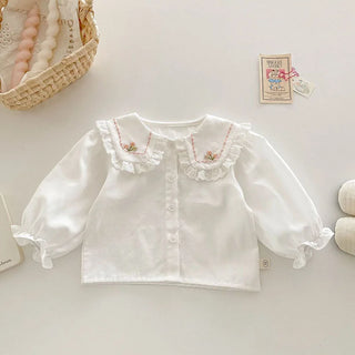 2025 New Spring 0-5Yrs Children Clothes Suit Long Sleeved Cotton Shirt+Printed Jumpsuits Overalls Baby Girls Clothing Set - RYAN AND REMI